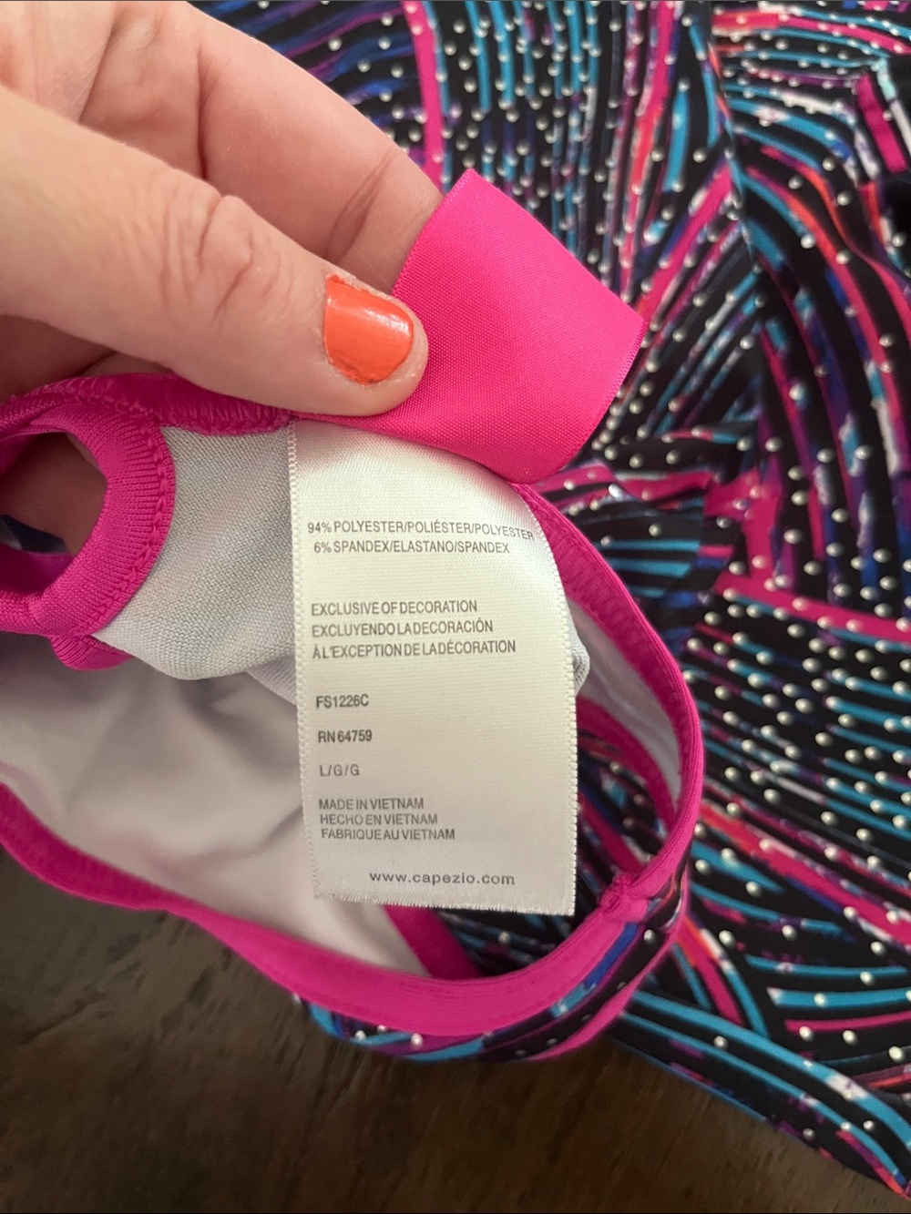 Large Pink Turquoise Patterned One-Piece Activewear Leotard Dance Gymnastics L - Picture 7 of 10